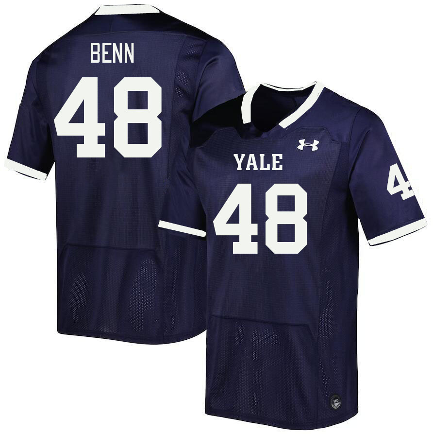 Men-Youth #48 Brandon Benn Yale Bulldogs 2023 College Football Jerseys Stitched-Blue